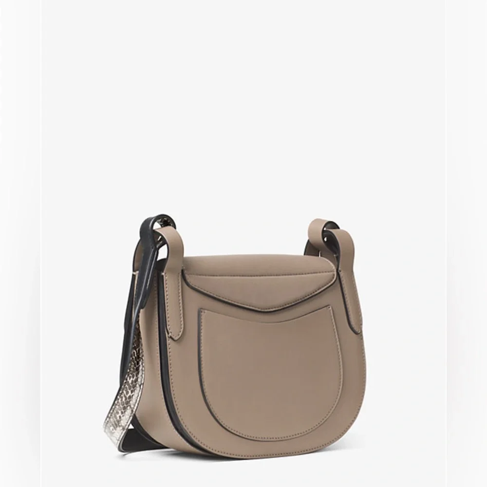 Michael Kors Collection Daria Small Leather and Snakeskin Saddlebag, NWT - Picture 4 of 6